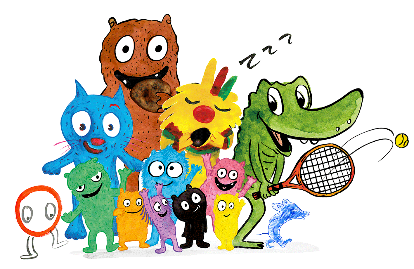 Les personnages, tous ensemble